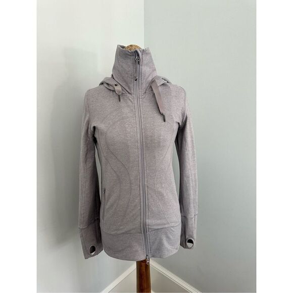 Lululemon active hoodie zip up jacket -sz 6- lavender - full zip- scuba - Picture 1 of 8
